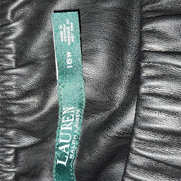 RALPH LAUREN Vegan Leather Black Leggings, Size 16W, EUC, Worn Once - Picture 3 of 5